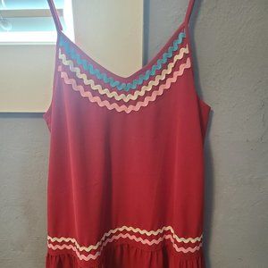 Red dress with adjustable straps